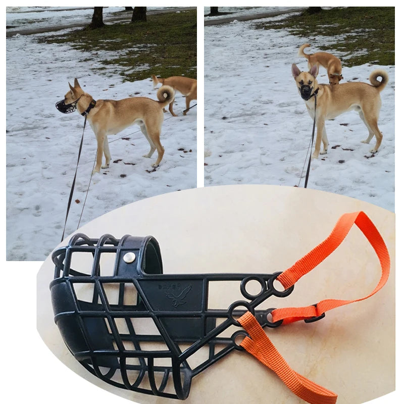 Adjustable Dog Muzzle Plastic Mask Anti-Barking Bite Mouth Cover Greyhound Gree Whippet Basket Muzzle Pet Supplies with S/M/L