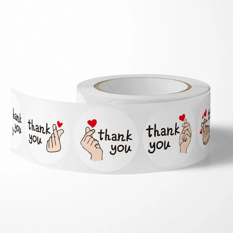 500pcs/roll 1 Inch Red Heart Thank You Sticker，Heart Stickers, Flower Stickers, Envelope Sealers, Thank You for Your Stickers