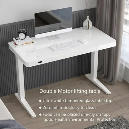 C-type computer desk electric adjustable height for modern office