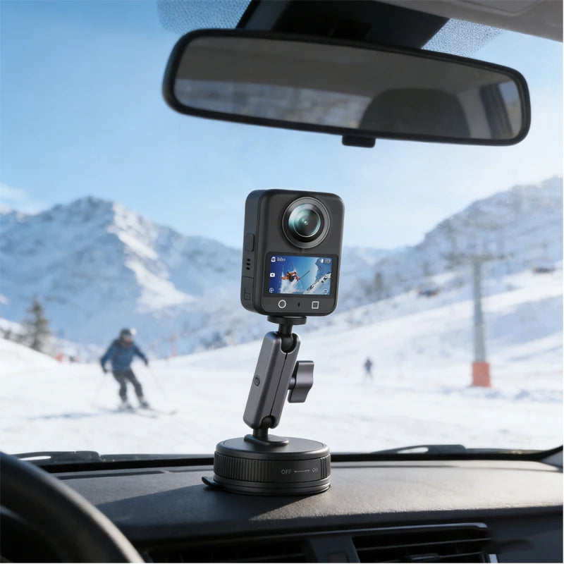 Suction Cup Camera Car Mount for Insta360 X6 X5 X4 GO Ultra ACE PRO 2 GO 3S Vehicle Windshield Holder 360 Adjustable Accessories
