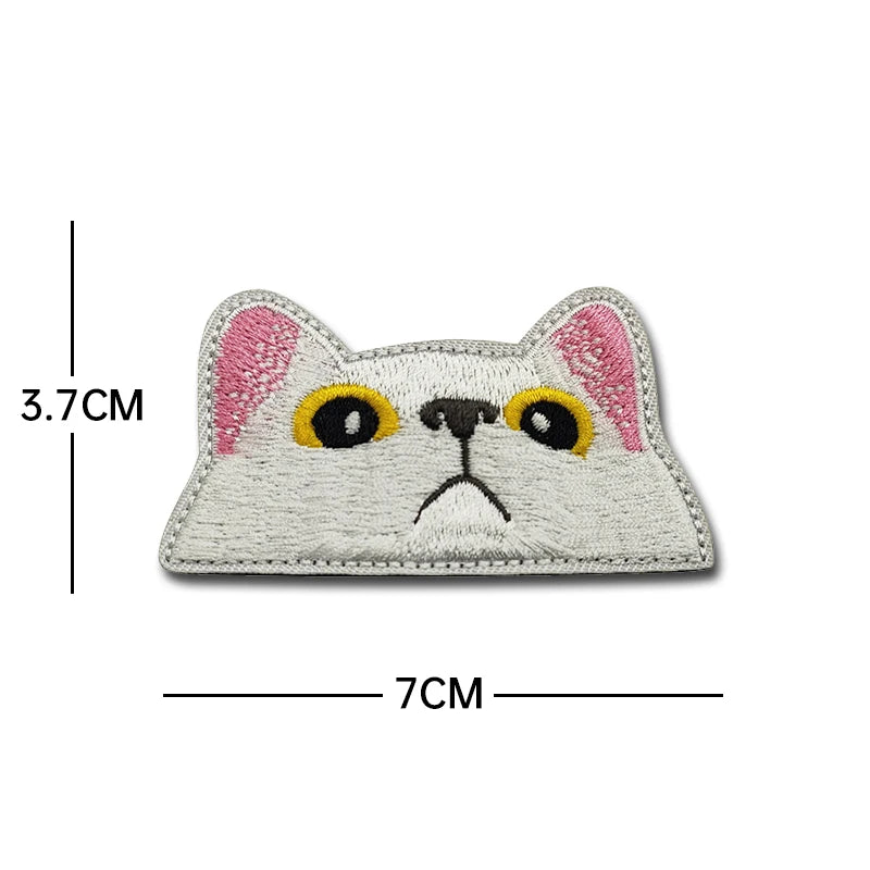 Cartoon Cat embroidery patch mouse luminous PVC Hook Loop armband outdoor DIY backpack Tactical Patches Backing