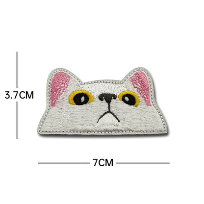 Cartoon Cat embroidery patch mouse luminous PVC Hook Loop armband outdoor DIY backpack Tactical Patches Backing
