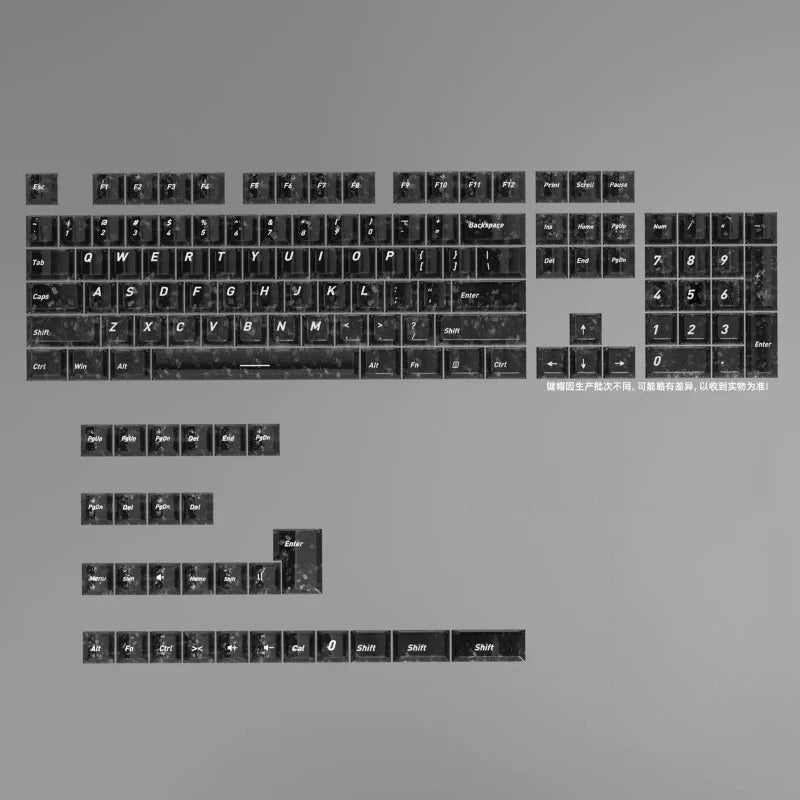 Black Carbon Fiber Texture Keycaps Transparent RGB Side Printed Cherry profile PC keycap set for MX Cherry Mechanical Keyboard
