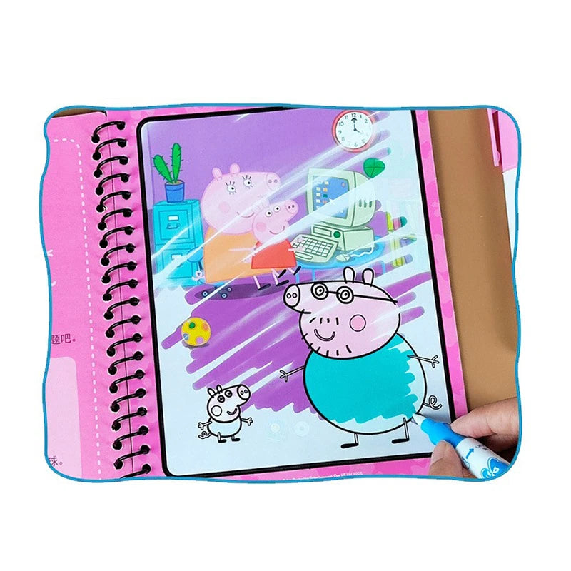 Peppa Pig Watercolor Painting Book Baby Brainstorm Development Graffiti Water Sketchpad Children's Toy Birthday Gift