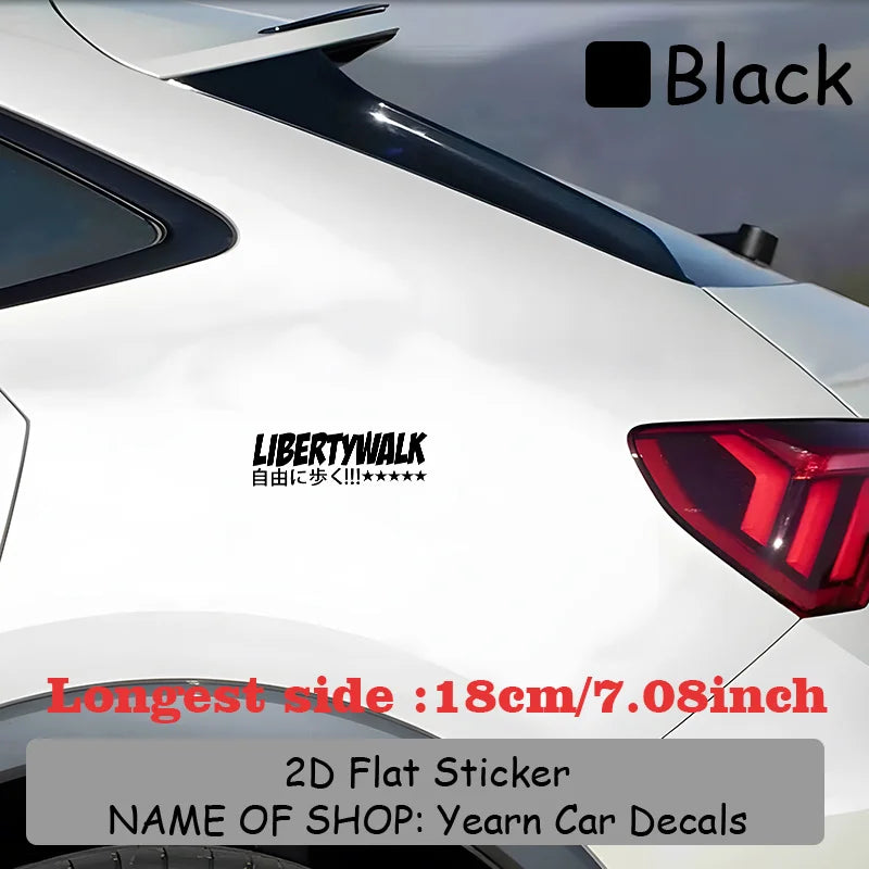 1PC Walk Freely Japanese Style Waterproof Vinyl Sticker For Car Motorcycle 2D Flat Decal