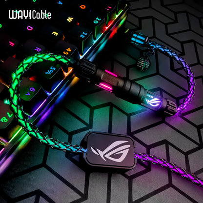 WAYi Magnetic Keyboard Cable Mechanical RGB Magnetron Color Changing 8K Aviation Plug Cable PC Laptop Keyboard Accessories