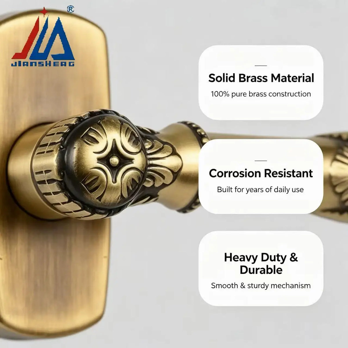 Premium Solid Brass Casement Window Handle, Vintage Bronze Lever for Aluminum Window, Replacement Hardware