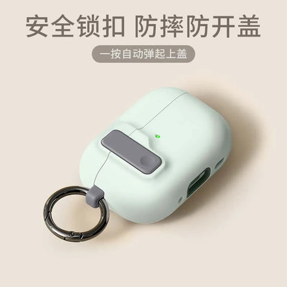Protective Case For Airpods 4 Cover Luxury Earphone Cover Case For Apple Airpodspro 2 3 1/2 Air Pods Pro Shockproof With Hook﻿