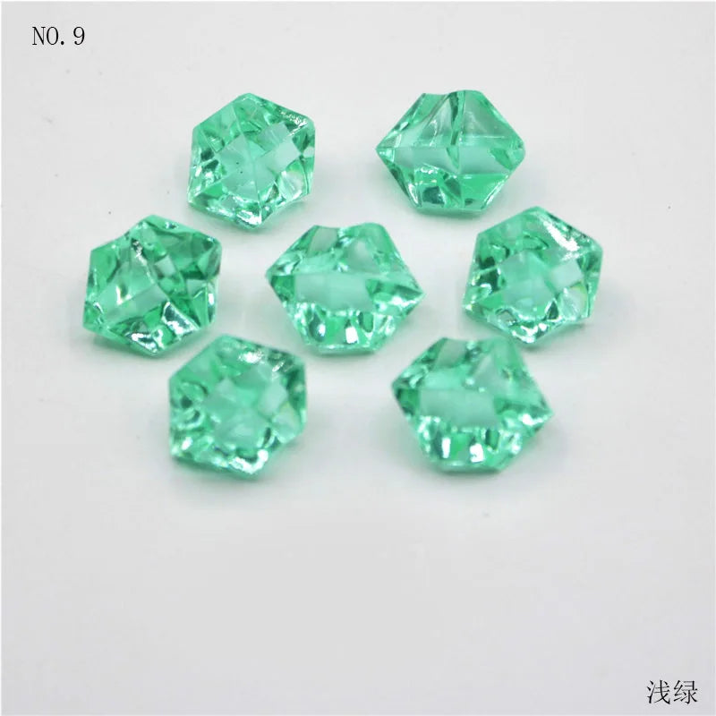 100Pcs 11*14mm Crushed Diamond Ice Crystal Clear Plastic Rocks Fake Diamonds Clear Acrylic Gems  for Decor Photography Prop
