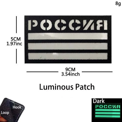 Russian Eagle Flag Emblem Russia Soldier,Knights Clothes Applique Embroidered Patch,Reflective Badges Military Tactical Stickers