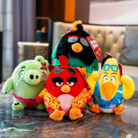 Angry Birds Peluche Plush Toy Cartoon Character Stuffed Toy Soft Yellow Black Red Green Bird Peluche Toys Hobbies Exquisite Gift