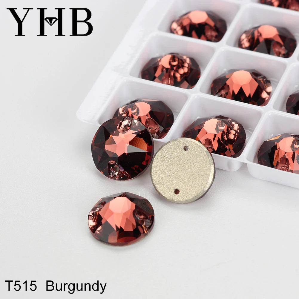 YHB Top Quality XIRIUS Glass Crystal AB Moonlight Sewing Stones Flatback Sew on Rhinestones For Garment Clothes Bags