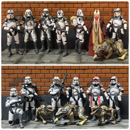 Star Wars 3.75 Inch Trooper 1/18 Shock Coruscant Guard Kamino Clone Sergeant Hound Fox Action Figure Toys Model Loose