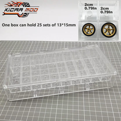 Acrylic Display Storage Box For 1/64 Model Car Wheel Hubs MINIGT Matchbox Tomica Wheels Model Hobby Collection