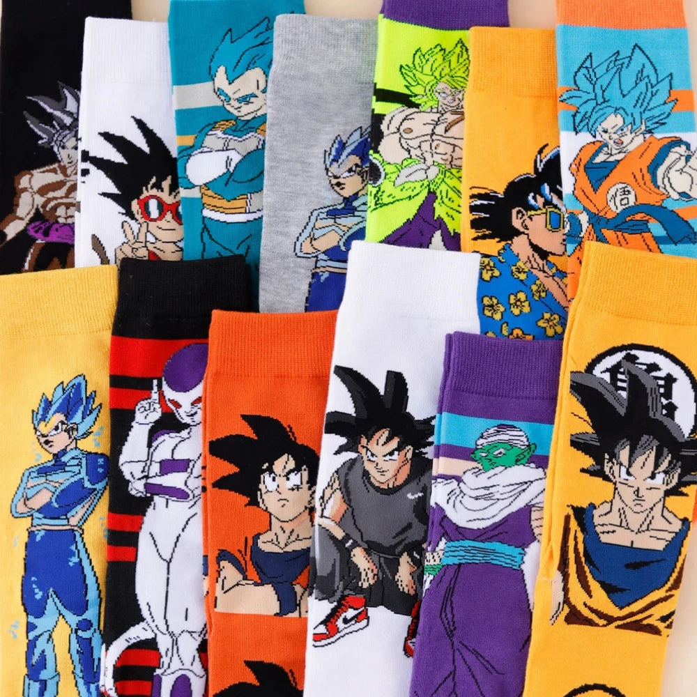 5/10 Double Dragon Ball Neutral Cartoon Anime Socks Hip Hop Street Style Novel and Fun Casual Men's and Women's Round Neck Socks