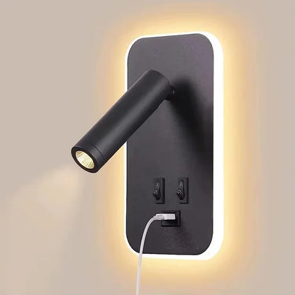 Modern Rotating Wall Lamp With Usb Bedroom Study Living Room Hotel Bedside Reading Rotation LED Wall Light With Switch Control