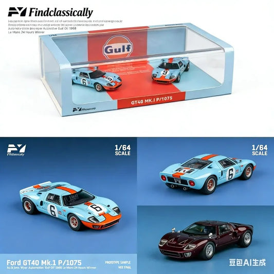 FY 1:64 Ford GT40 Mk.1 Le Mans Racing Car - Detailed Alloy Model for Boys' Toys and Adult Collection Decorative Items.