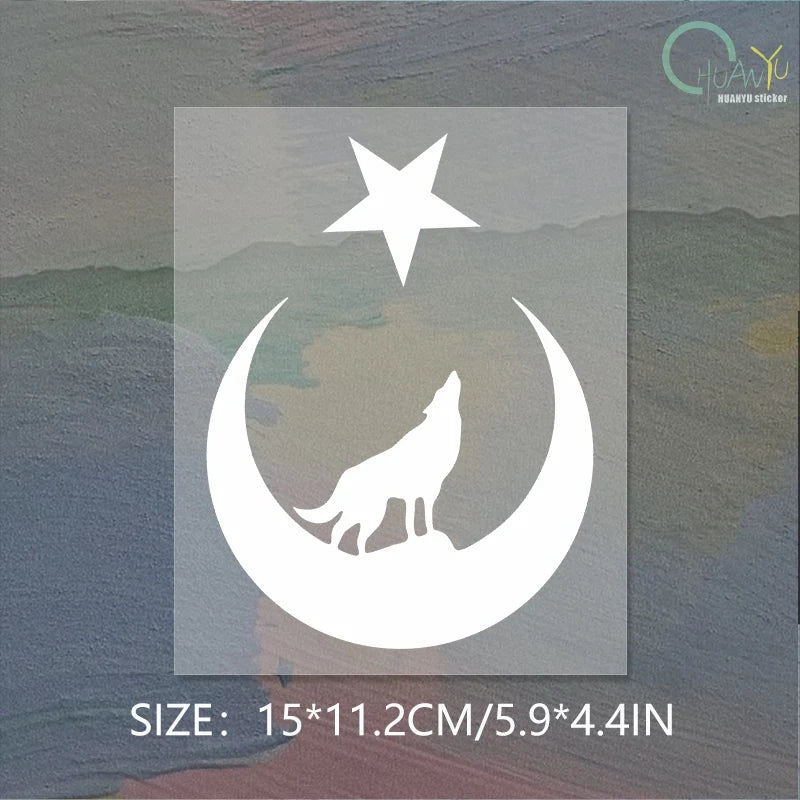 Interesting Wolf and Moon Star Great Turk Turkey Turkish Car Sticker Accessories Car Styling Decal Vinyl  PVC