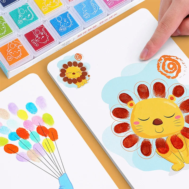 16/32PCS DIY Finger Painting Drawing Toys For Kids Creative Coloring Graffiti Doodle Montessori Educational Toys Gifts