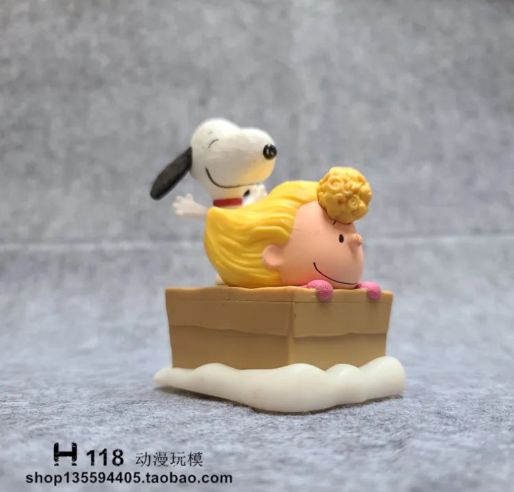 Snoopy Sally Woodstock Figure Ornament Cartoon Doll Model Interior Decoration Mini Figurine Toy Desktop Display Gift for Fans