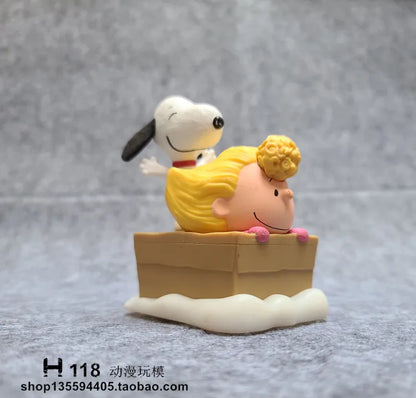 Snoopy Sally Woodstock Figure Ornament Cartoon Doll Model Interior Decoration Mini Figurine Toy Desktop Display Gift for Fans