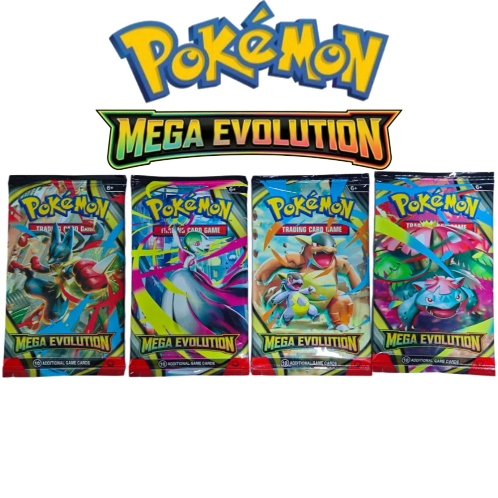 100PCS Pokémon TCG: Mega Evolution-Pitch Black Booster Display Box Prismatic 151 Evolutions English Battle Cards Game Cards