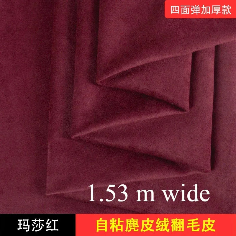 Self-adhesive Suede Fabric Thickened Elastic By Half A Meter for Car Decoration Gift Box Package Diy Sewing Cloth Wearable Black