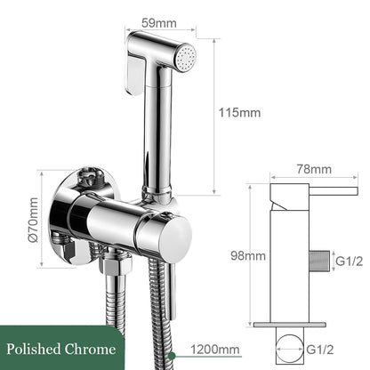 Brushed Rose Gold Bidet Sprayer Faucet Bathroom Mixer Wall Mounted Hot Cold Water With Hose Smesiteli