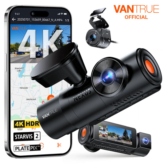 Vantrue N4 Pro S 3 Channel DashCam STARVIS 2 HDR IR Night Vision 4K+1080P+2.5K Waterproof Rear Camera Wi-Fi GPS 24h Parking Mode