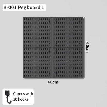 Study Room Pegboard with Shelves Tool Free Wall Grid Scratch Proof Easy to Install for Computer Desk Accessories