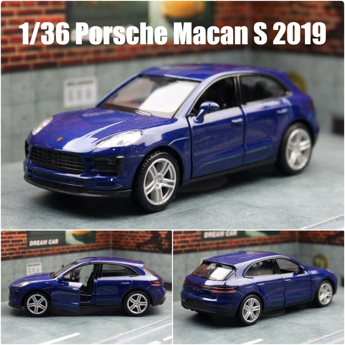 1/36 Porsche Macan SUV Toy Car Model For Children 5'' RMZ CiTY Diecast Sport Miniature Pull Back Collection Gift For Kid Boy