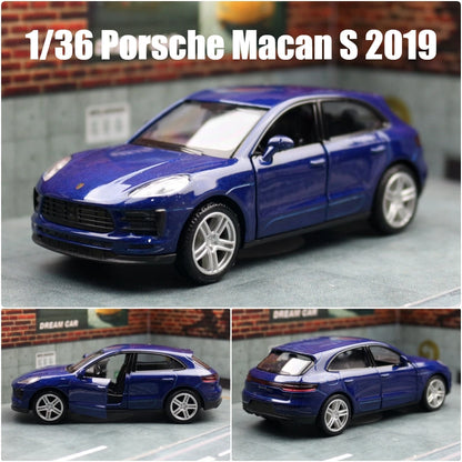 1/36 Porsche Macan SUV Toy Car Model For Children 5'' RMZ CiTY Diecast Sport Miniature Pull Back Collection Gift For Kid Boy