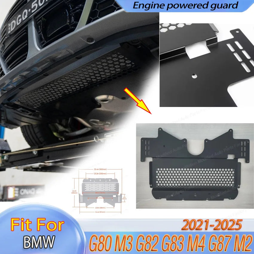 Engine Powered Guard for BMW G80 M3 G82 G83 M4 G87 M2 2020-2025 Aluminum Alloy Oil Cooler Protection Plate Lower Bottom Cover