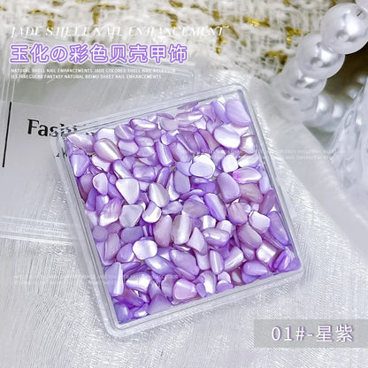 1 Box 3D Nail Art Decoration Material Shell Jade Stone Pearly Luster Irregular Nails Accessory Parts Manicure Decor Supplies