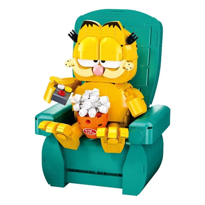 Garfield Cat Sofa Building Blocks Sitting Garfield Character Model Bricks Educational DIY Toys Desktop Decoration Holiday Gifts