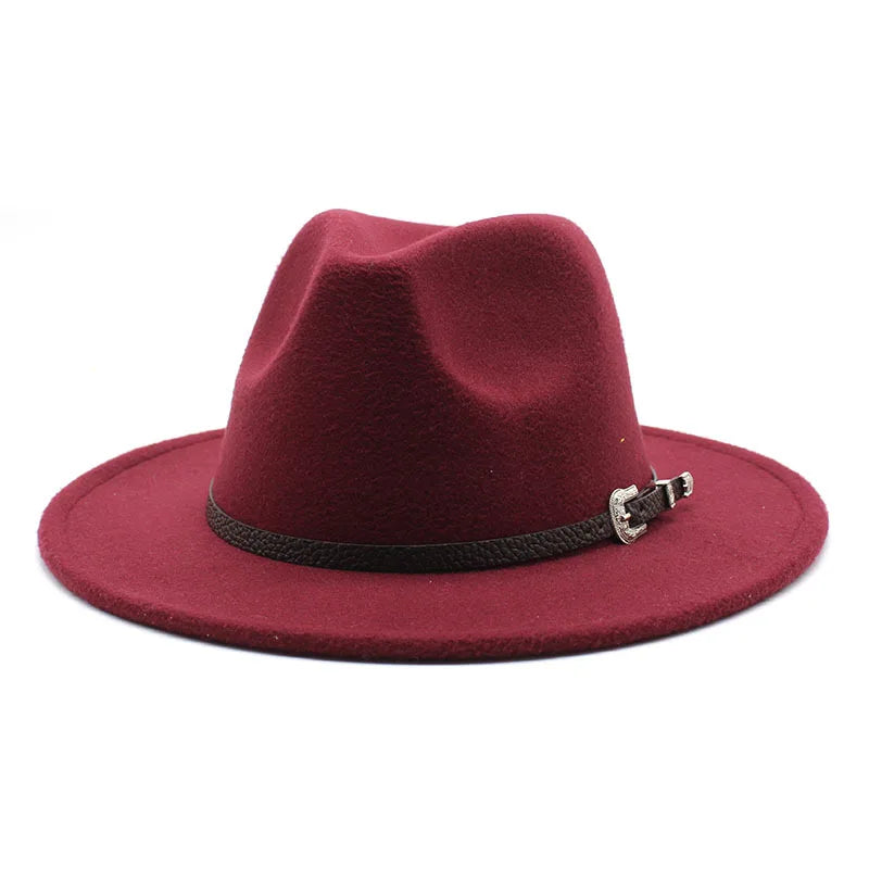 British Style Felt Jazz Fedora Hat 59-61CM Size Panama Trilby Hats for Women Men Gentleman Wedding Party Hat