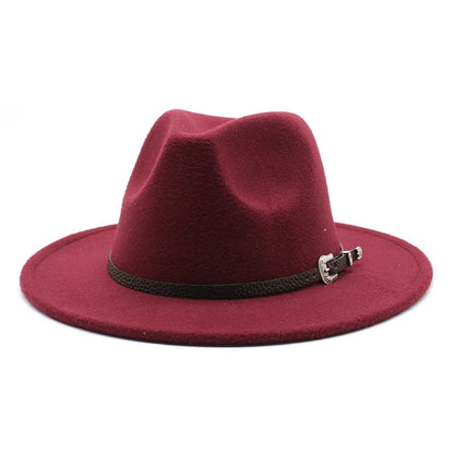 British Style Felt Jazz Fedora Hat 59-61CM Size Panama Trilby Hats for Women Men Gentleman Wedding Party Hat