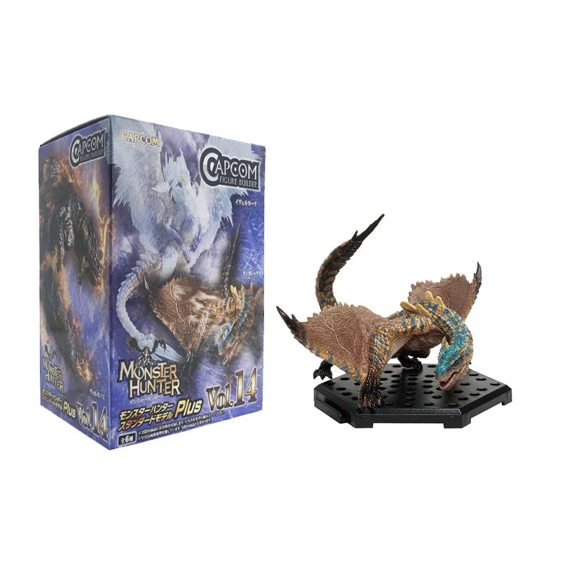 Japanese Genuine Scale Model Monster Hunter Rise of Dawn Series Plusvol14 Velkhana Tigrex Action Figure Toys