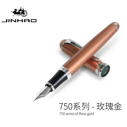 Jinhao Business Calligraphy Fountain Pen X750 Exquisite Elegant Iridium Gold Pen Office Signature Luxury Write Gifts Stationery