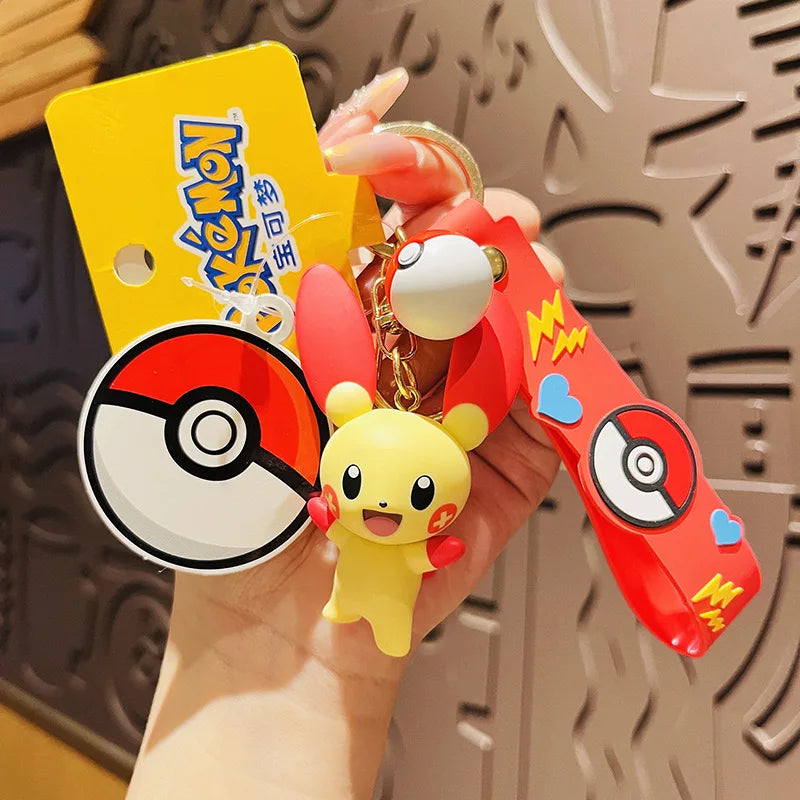 6Style Pokemon Anime Pikachu Gengar Meowth Keychain Car Key School Bags Backpack Decorations Pendant Desktop Decoration Toy Gift