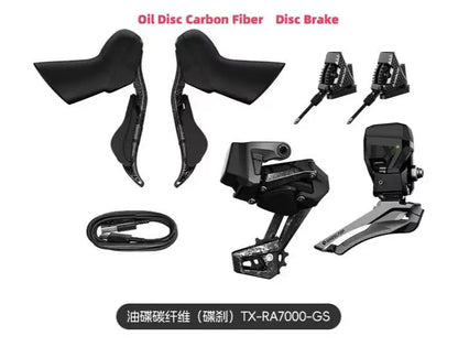 Wheeltop EDS TX 6000 7000 Wireless Electronic Road Bike Groupset Carbon Fiber 7-14 Speed Compatible Rim and Disc Brake