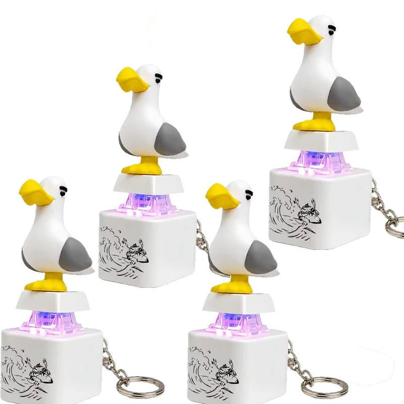 FTCY New Mine Seagull Keycap Keychain Luminous Sounding Stress Relief Creative Fidget Toy Creative Keychain Supporting Wholesale