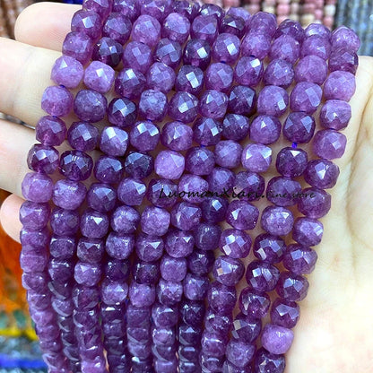 Natural Stone 7-8MM Faceted Square Lapis Lazuli Loose Cube Spacer Beads for Jewelry Making Diy Earrings Bracelets Accessories