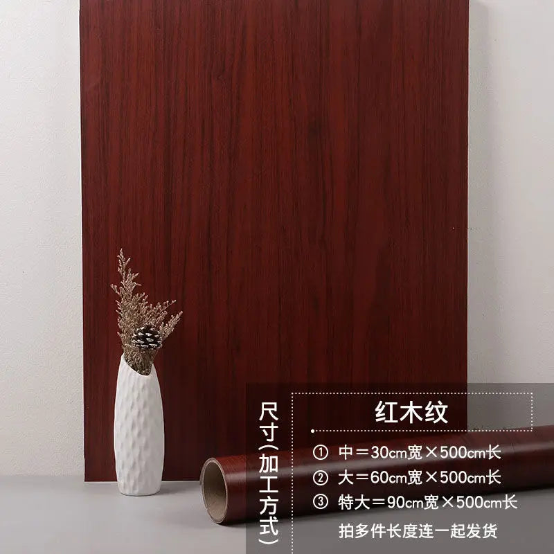 90CM Width Waterproof Self Adhesive Wood Grain Sticker Door Cabinet Desktop Modern Furniture Renovation Peel and Stick Wallpaper