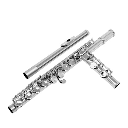 SLADE 16 Closed Open Holes C Key Flute Musical Instrument Concert Flute Silver Plated Professional Transverse Flute With E Key