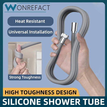 Bathroom Silicone Shower Tube Bend Arbitrarily Hose Explosion Proof Anti Winding Shower Head Hose Used High Toughness Design