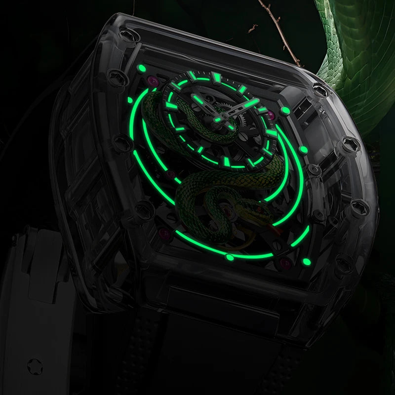 BONEST GATTI Watch Birthday Gift for Husband German Automatic Mechanical Luminous Year of the Snake Limited Edition Men's Watch