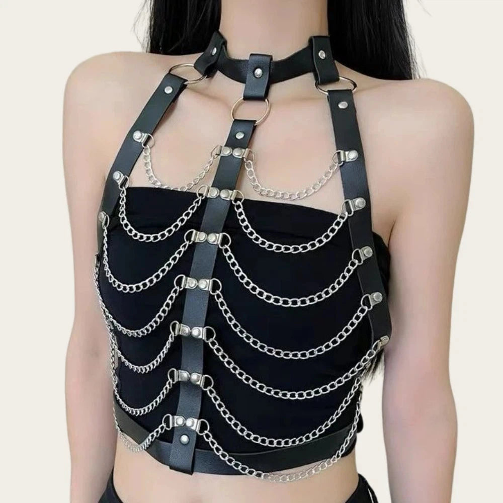 Women's Fashion Harness Belt PU Leather Harness Belts Gothic Exotic Adjustable Waistband Daily Wear Clothing Accessories