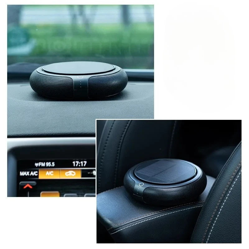 Solar Powered Car Air Purifier with Aromatherapy 3-Speed Regulation Three-Layer Filter System Odor & Formaldehyde Remover