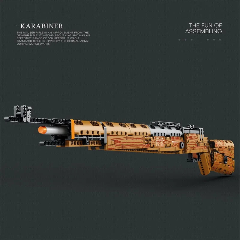 Mauser Kar98K Building Block Model Can Shoot Heavy Sniper Rifle Assemble Bricks Military Weapons Series DIY Toys Holiday Gifts